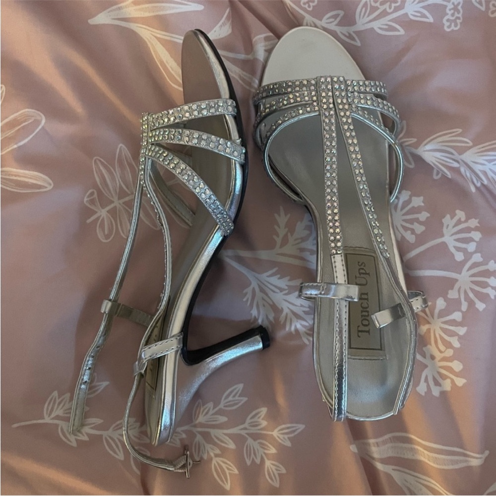Strappy Heels -Silver Rhinestone - Picture 2 of 6
